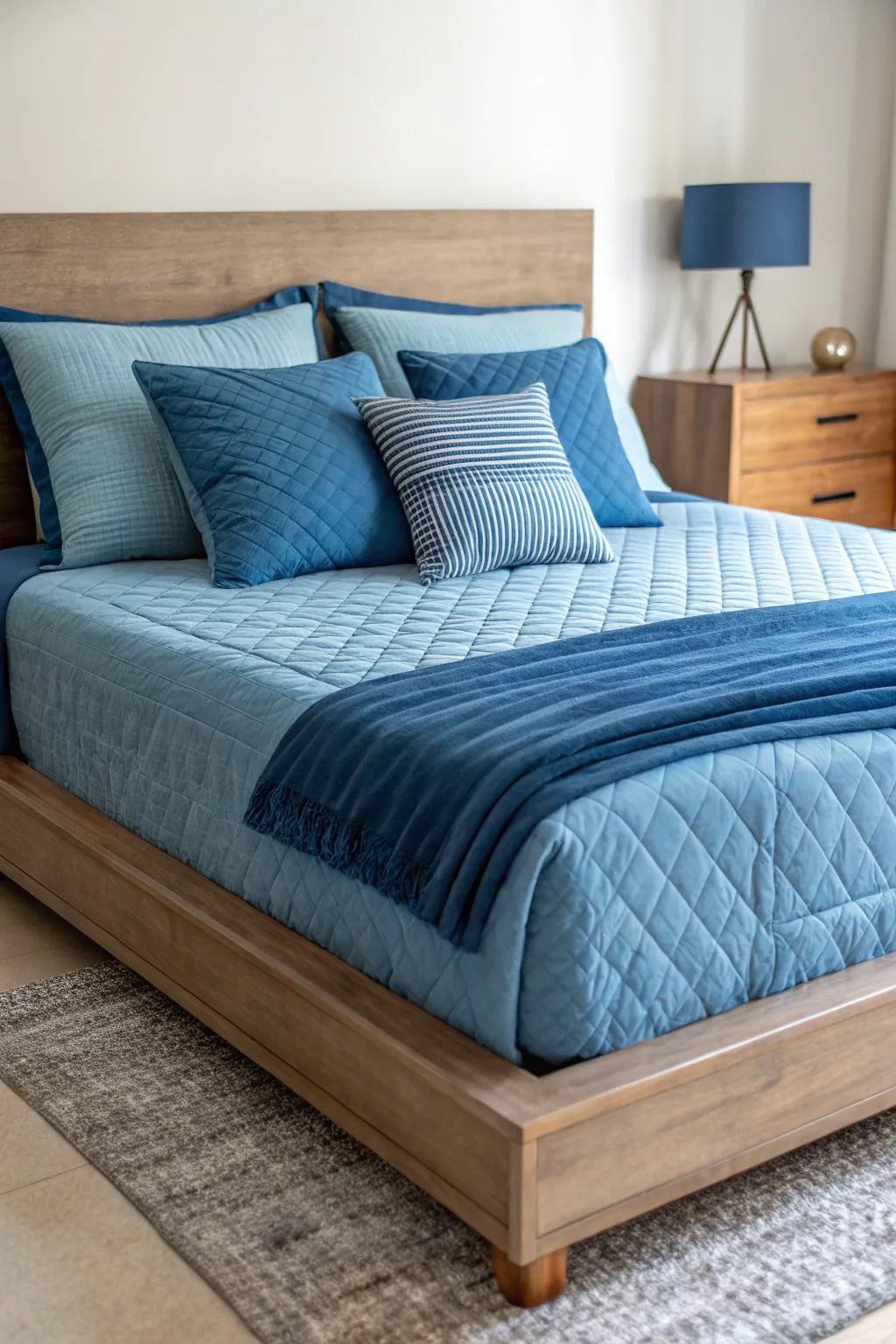 A monochromatic palette achieves a unified and sophisticated appearance.