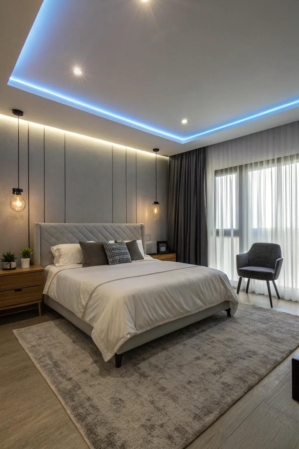 Introduce a modern radiance with LED strip lighting.