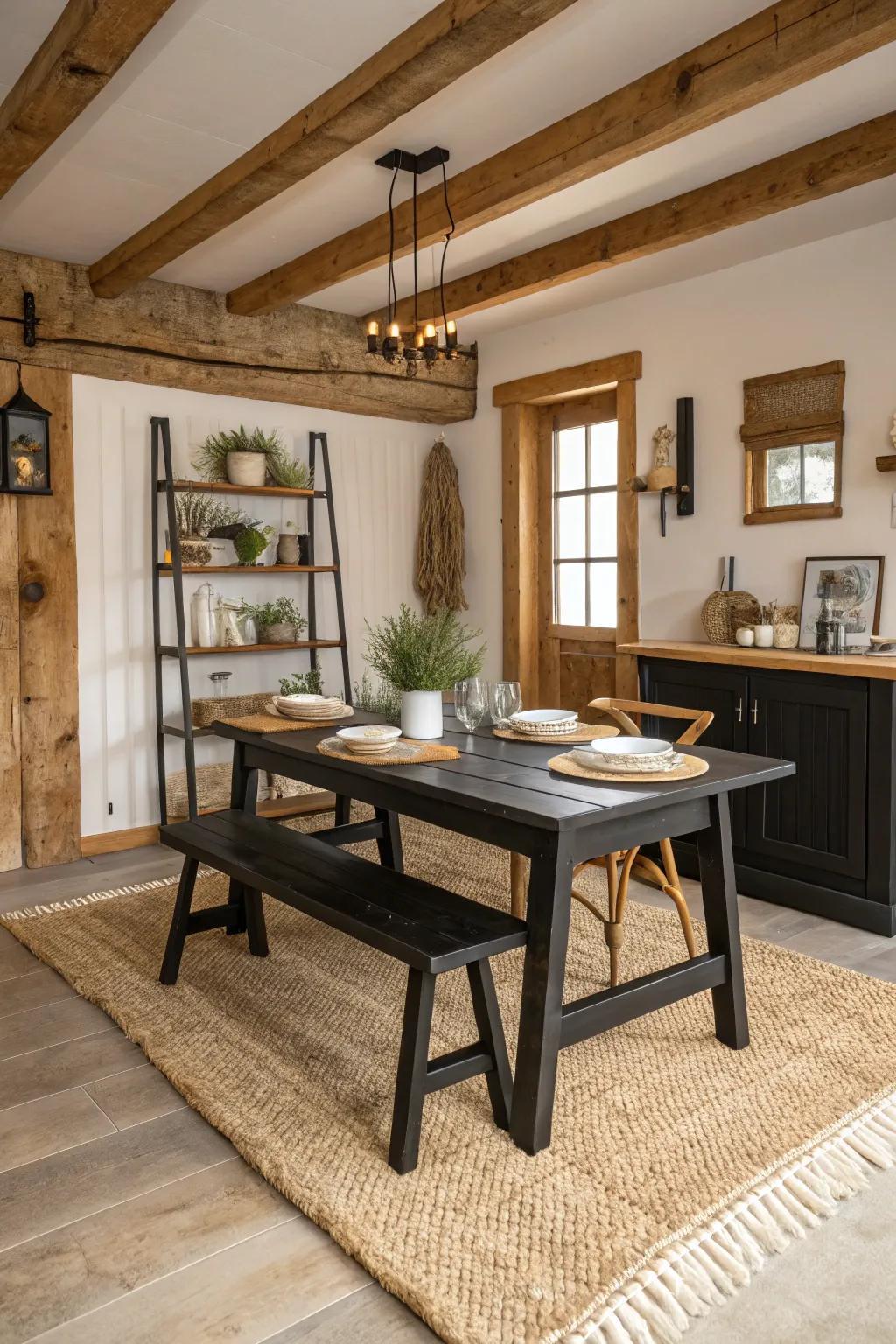 Countryside elements bring warmth and charm.