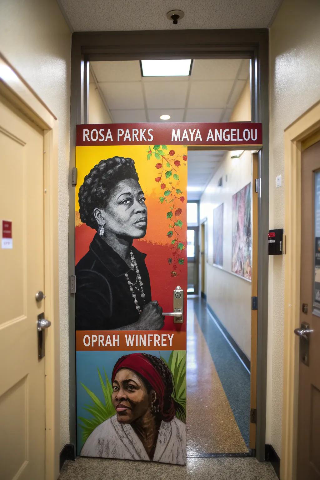 A door celebrating the impactful experiences of Black women.