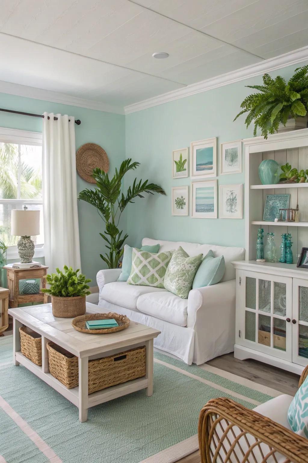 Shoreside vibes inject a holiday-like sensation into your living space.