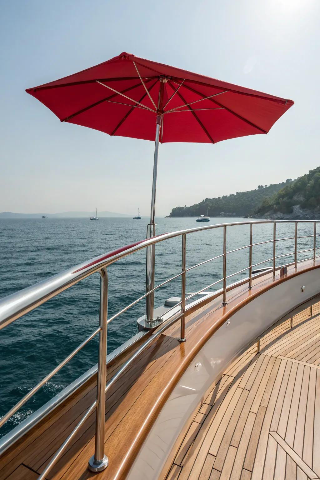 Make your boating better with a rail-mounted umbrella.