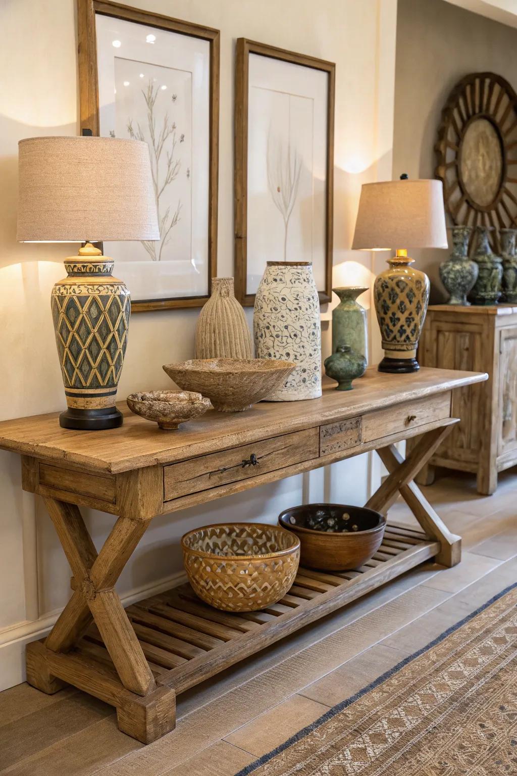 Artisan pieces inject unique charm into your home.