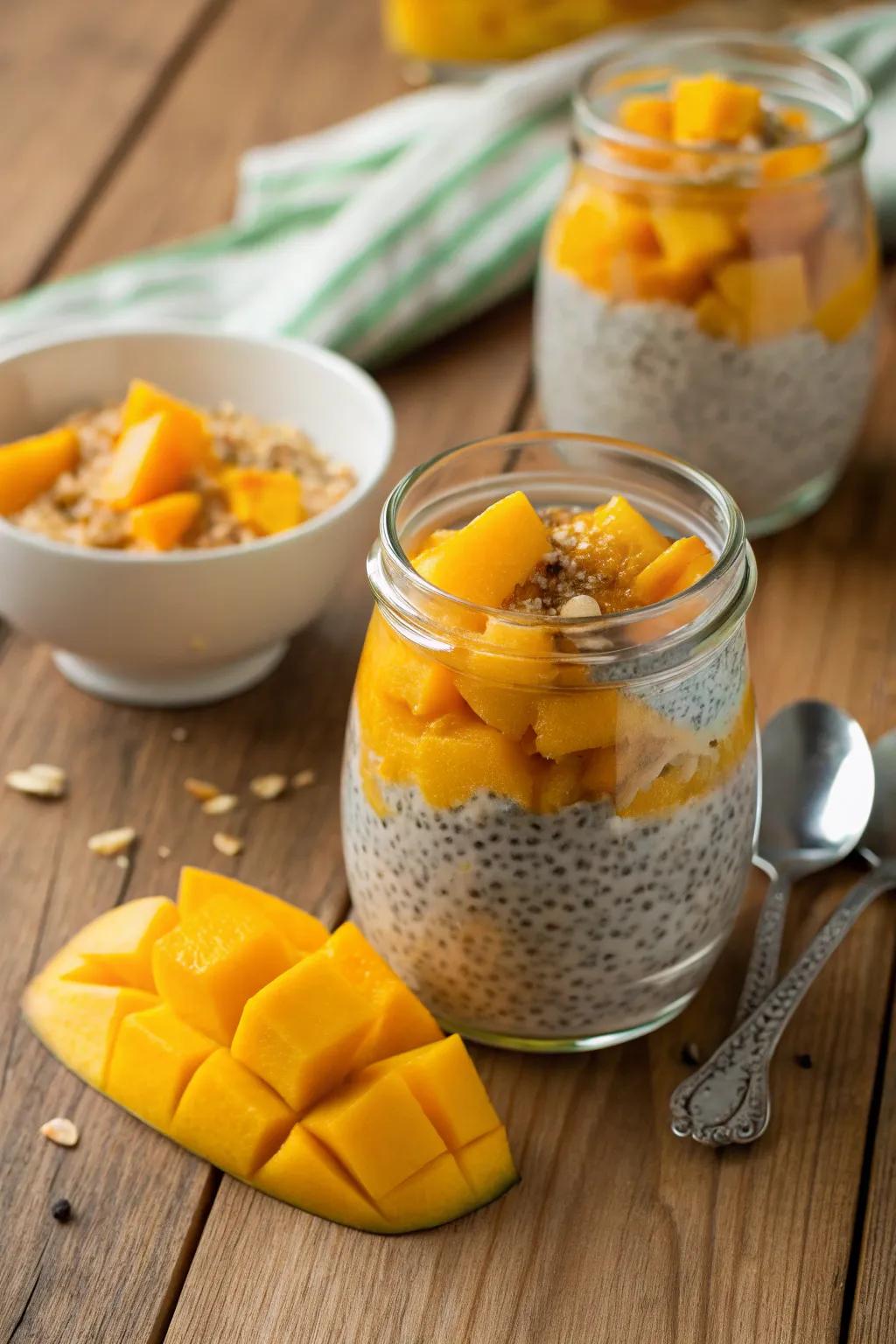 Tropical fruit seed soak that adds an exotic twist.