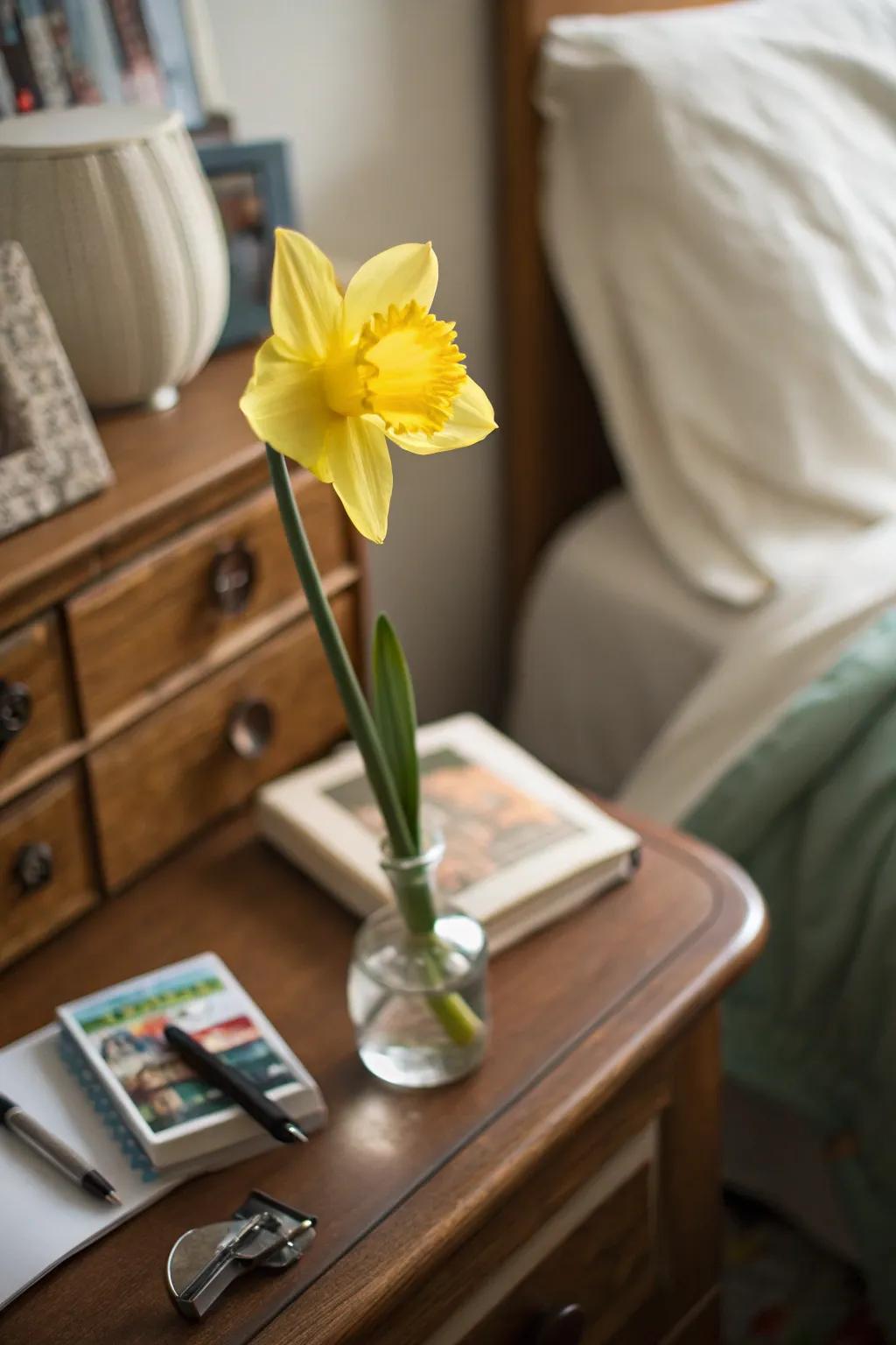 Keep it sweet and simple with a single blossom.