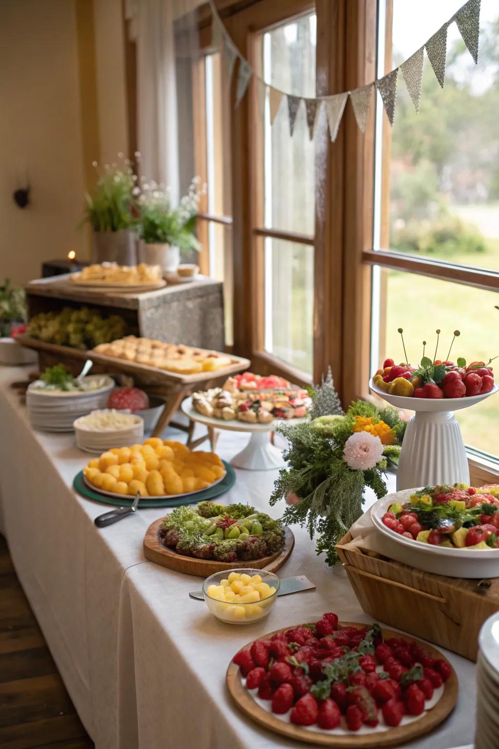 Natural light enhances the inviting atmosphere of your buffet.