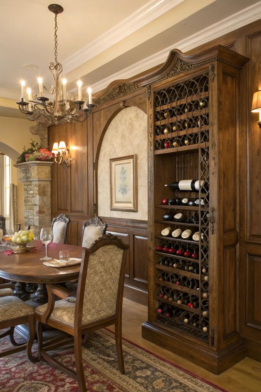 This classic wine storage option blends vintage charm and usefulness.