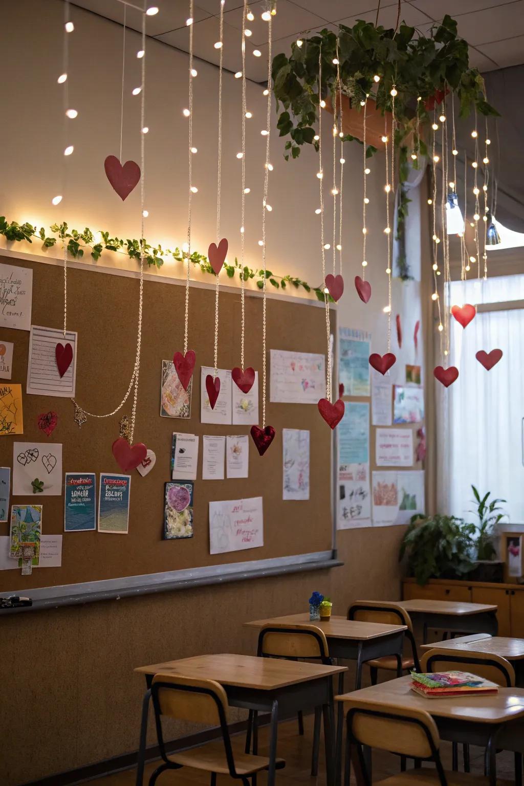 Levitating hearts formulate an ethereal demonstration of affection.
