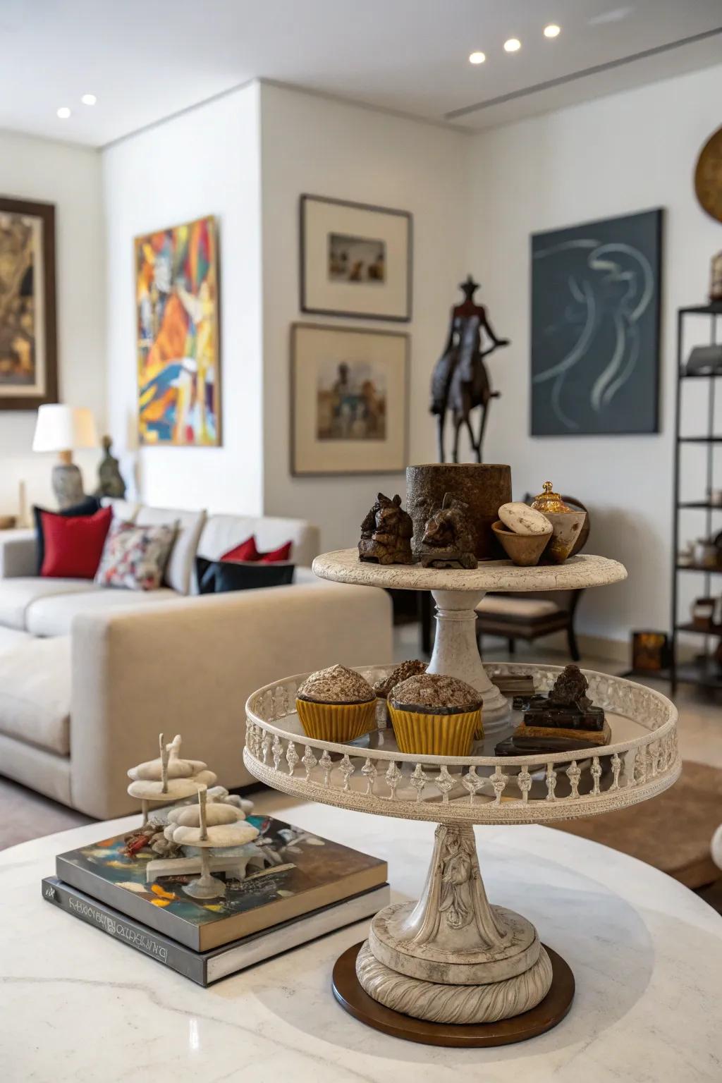 Turn your cake stand into a platform for art and creativity.