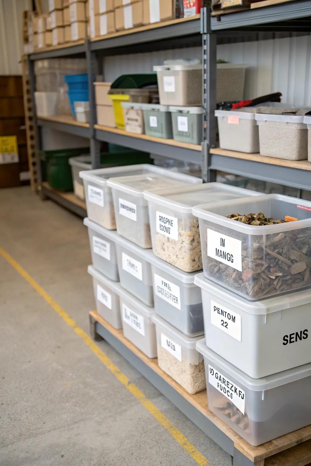 Clear labeling helps uphold organization and ease of access to camping equipment.