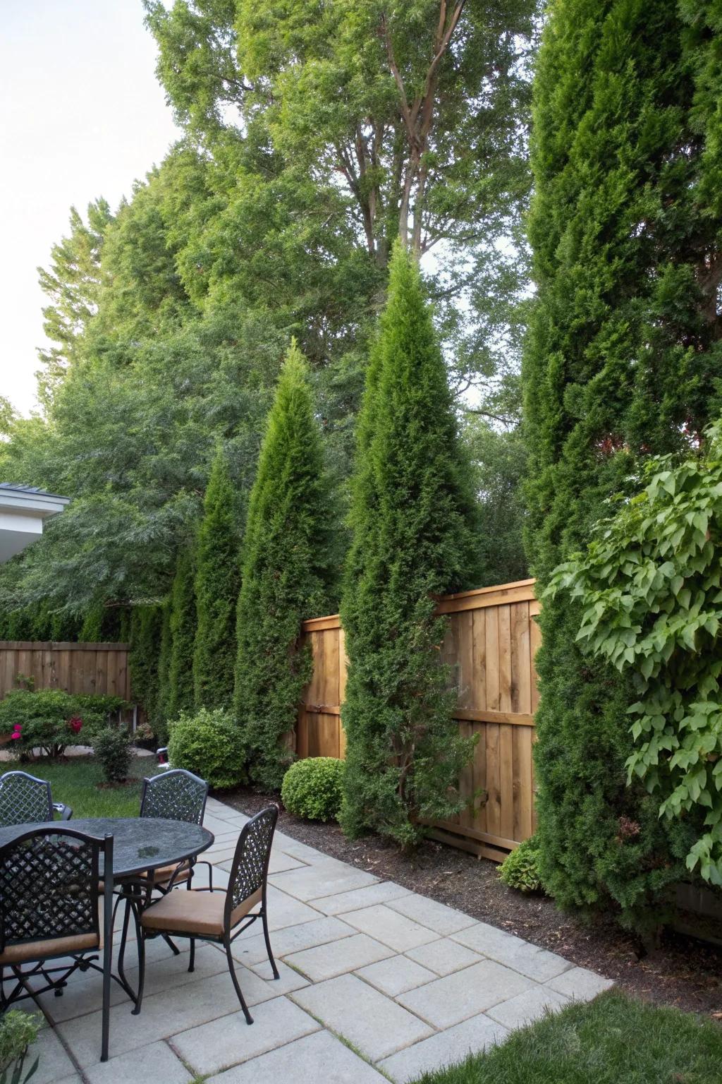 Rapidly maturing trees are a natural and enduring privacy solution.
