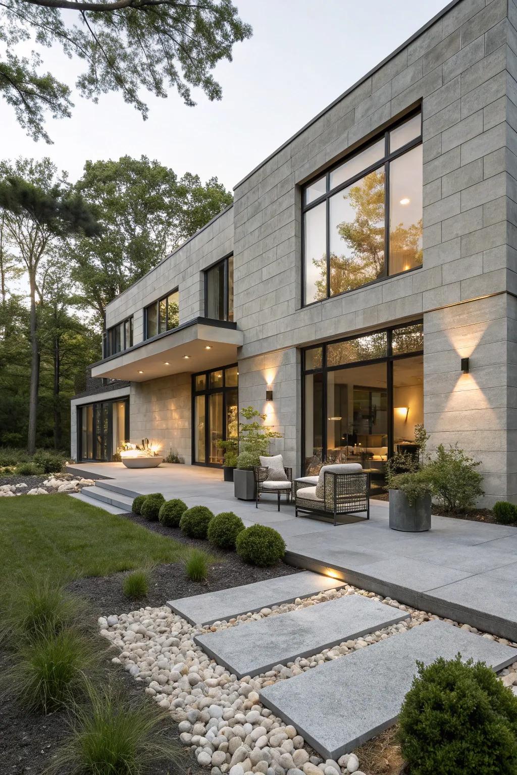 Solid-Form block siding establishes a striking, industrial facade.