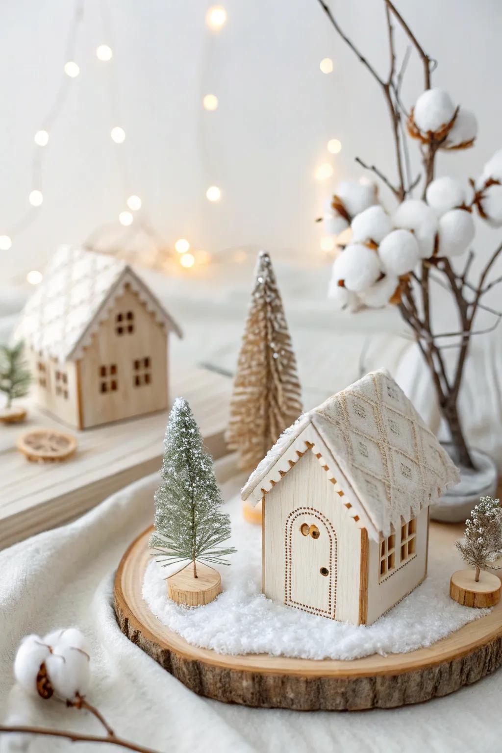 Step into a world of holiday nostalgia with this handcrafted miniature village scene.
