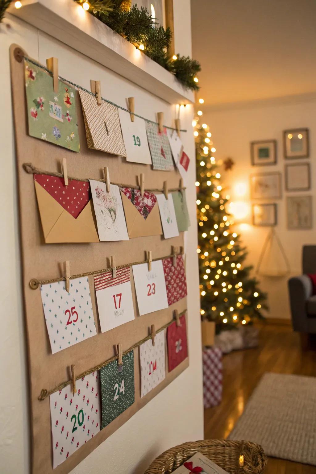 A handmade advent calendar adds a personal and decorative touch to your home.
