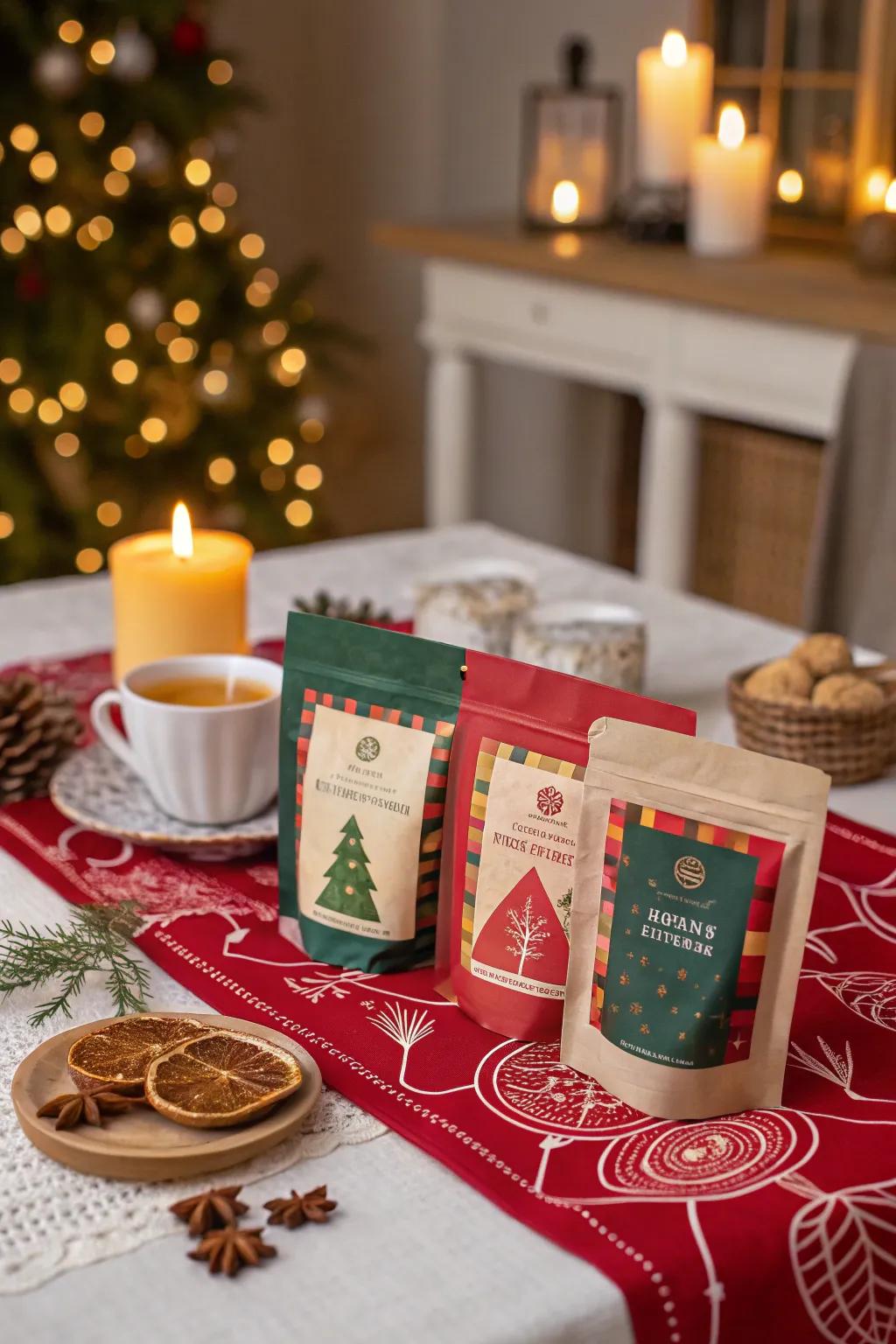 Christmas tea fusions provide a soothing and elegant present.