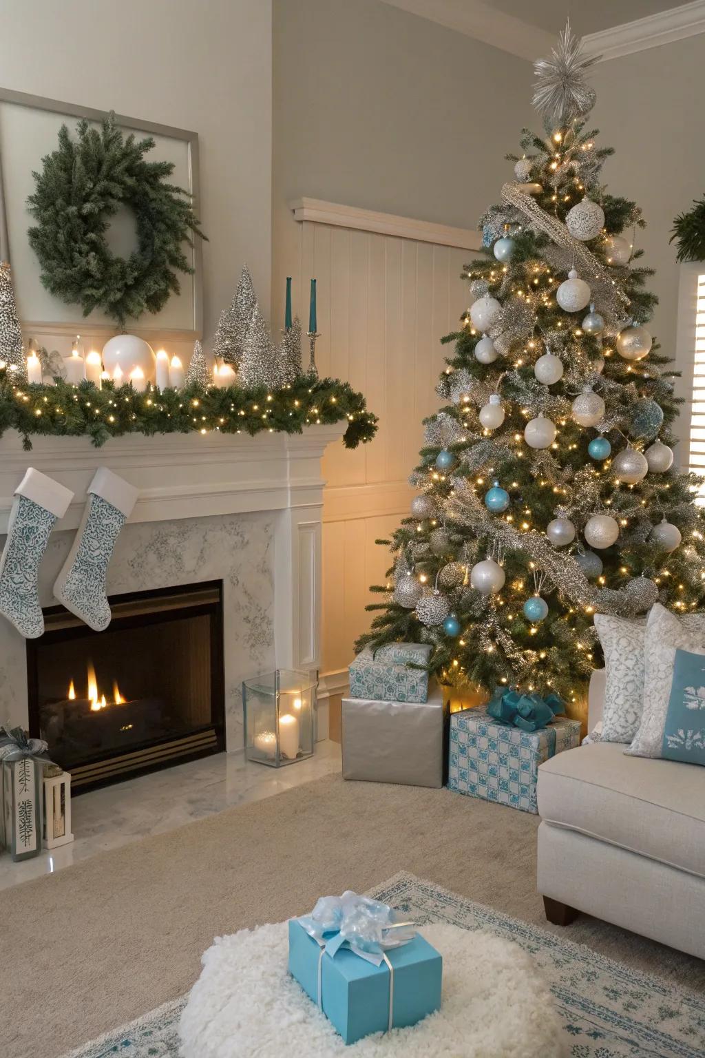 Frigid getaway complete with winter wonderland adornments.