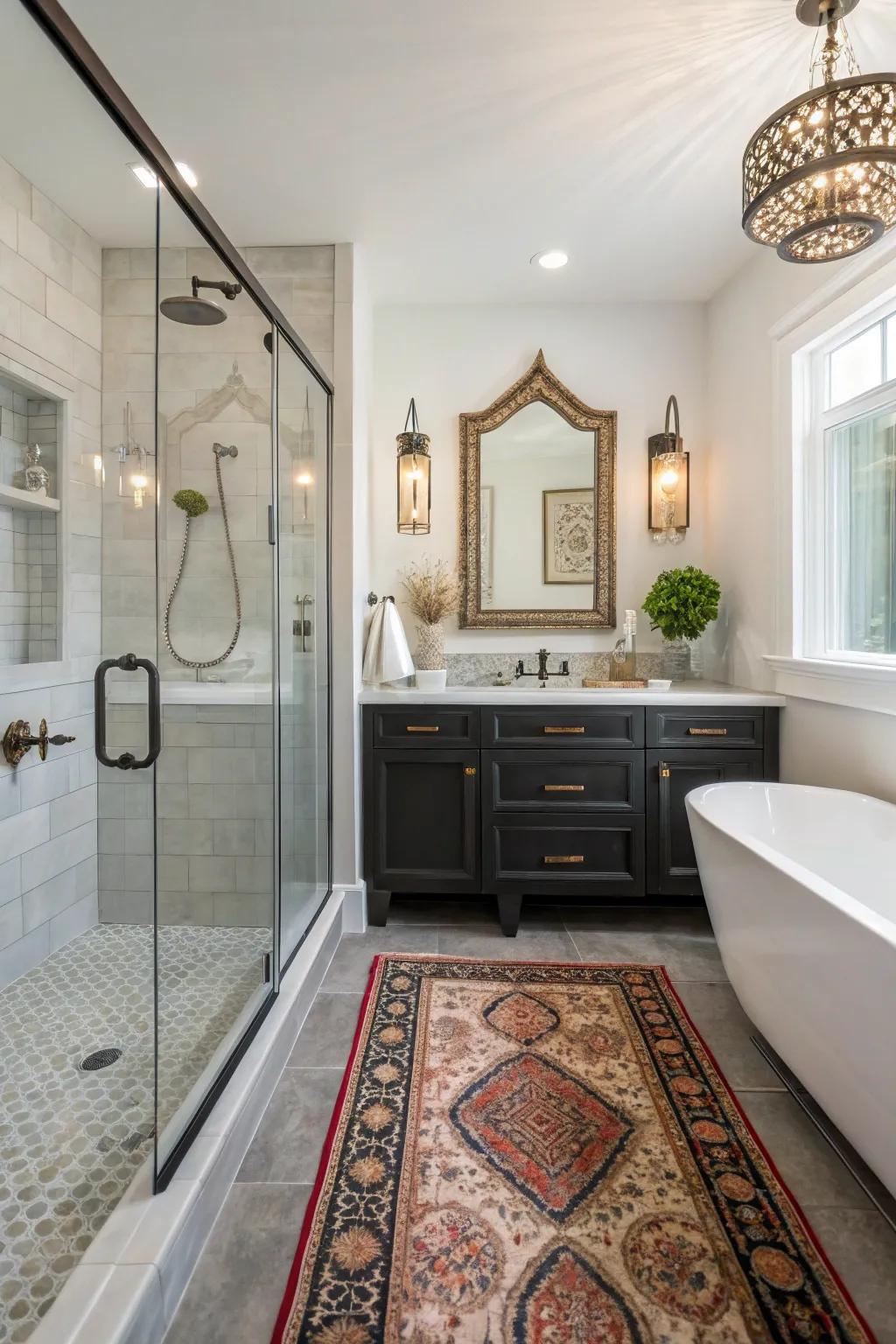 Blending contemporary and traditional facets for a unique visage.