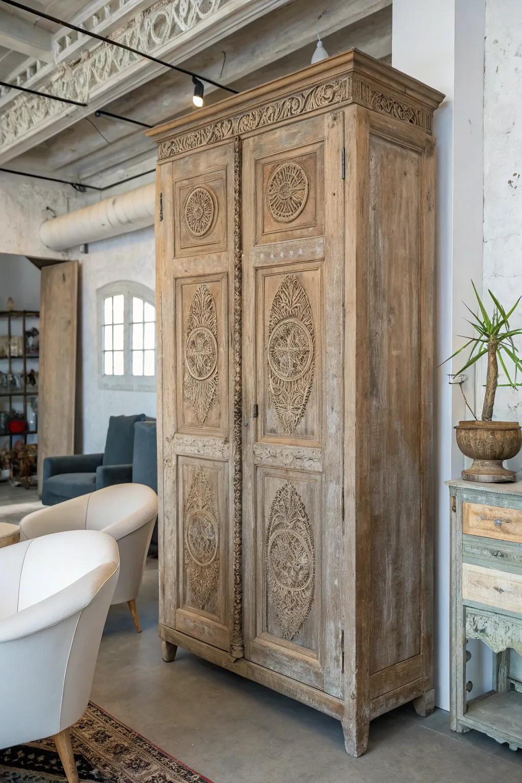 Antique doors introduce historical charm.