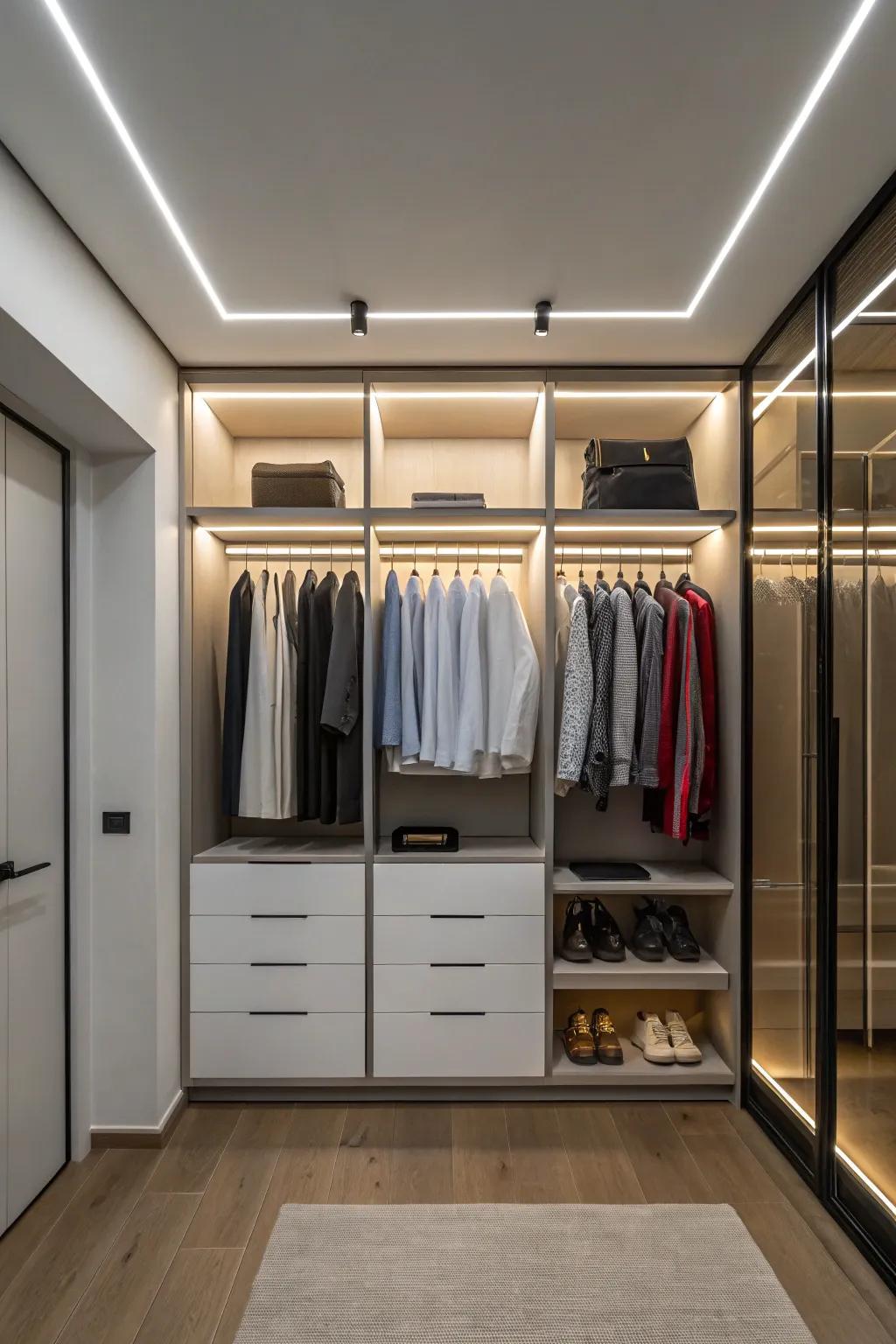 Sleek floating lights provide a futuristic lighting option.