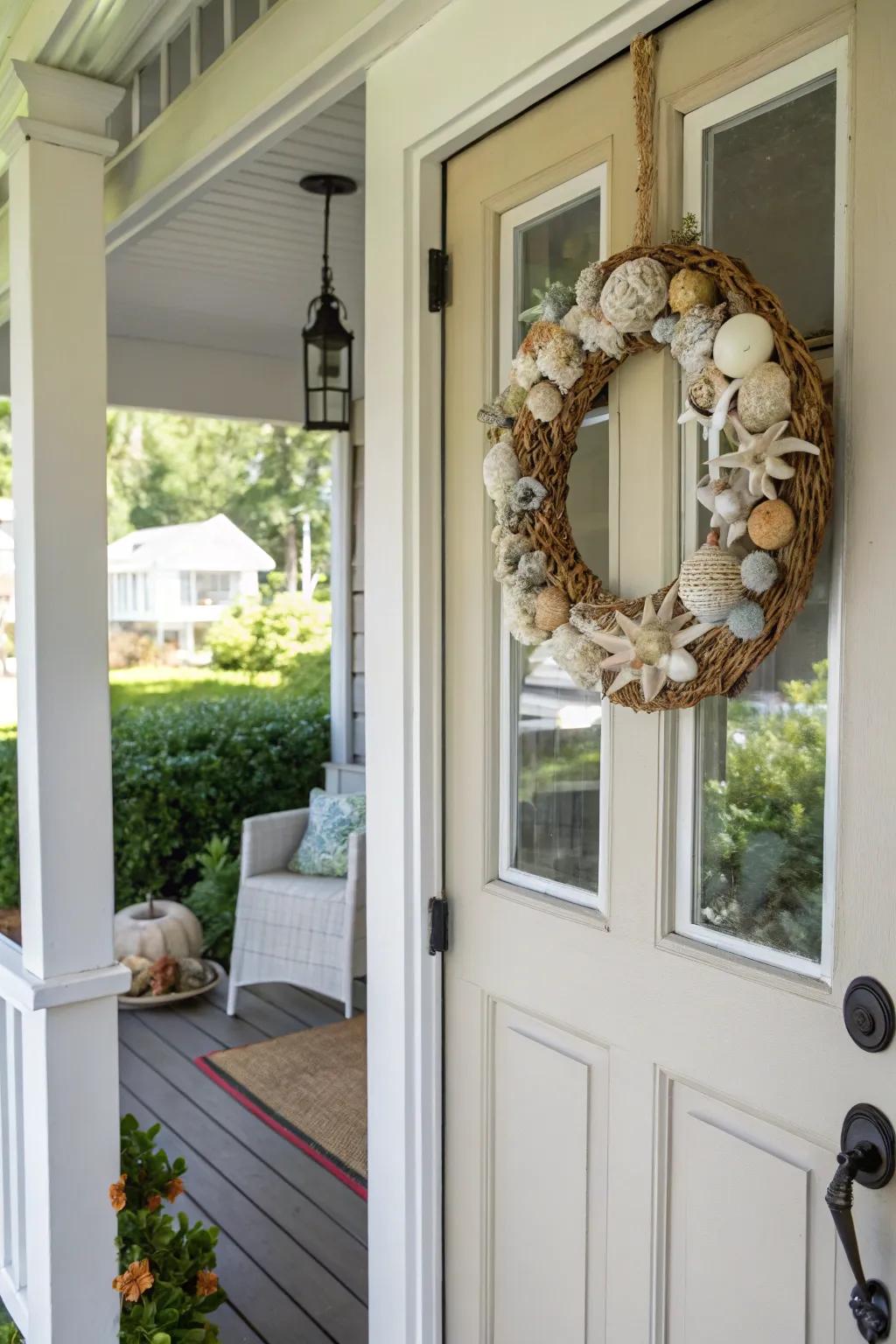 A beachy garland offering a warm coastal welcome.