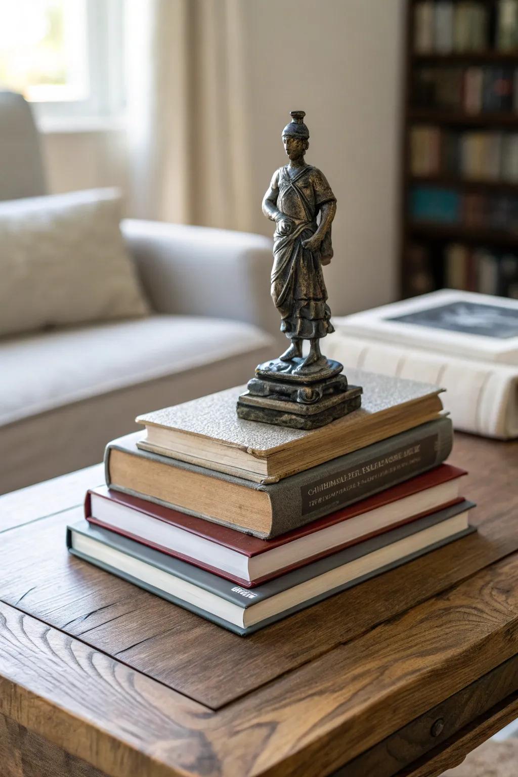 Sculpted elements impart an artistic flourish to your arrangement.