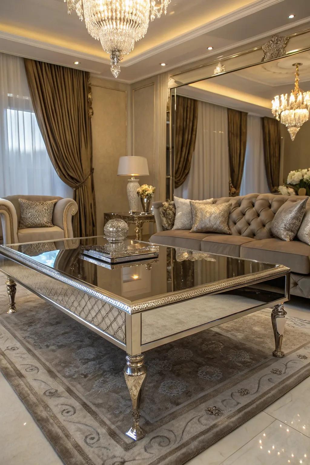 Metallic finishes bring a magical touch to modern glam spaces.