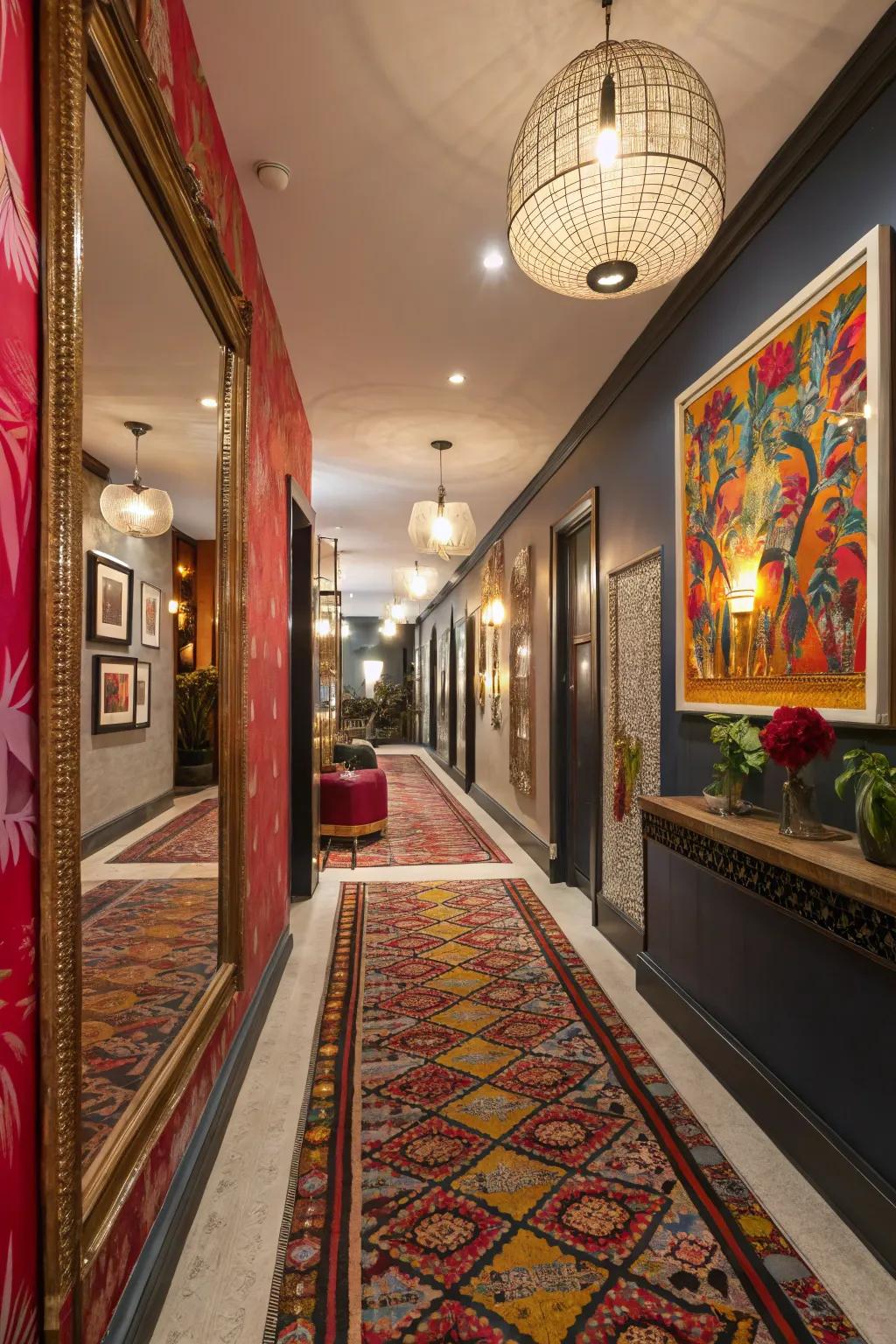 Mirrors can make your corridor feel larger and brighter.