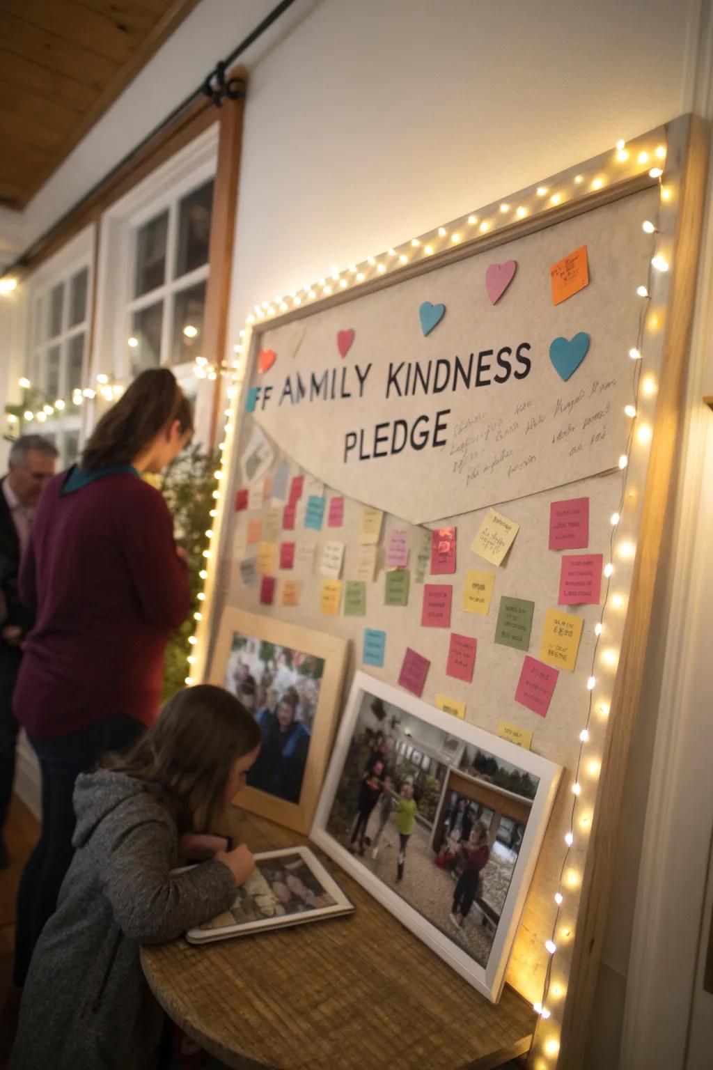 A family kindness agreement uniting everyone in compassion.