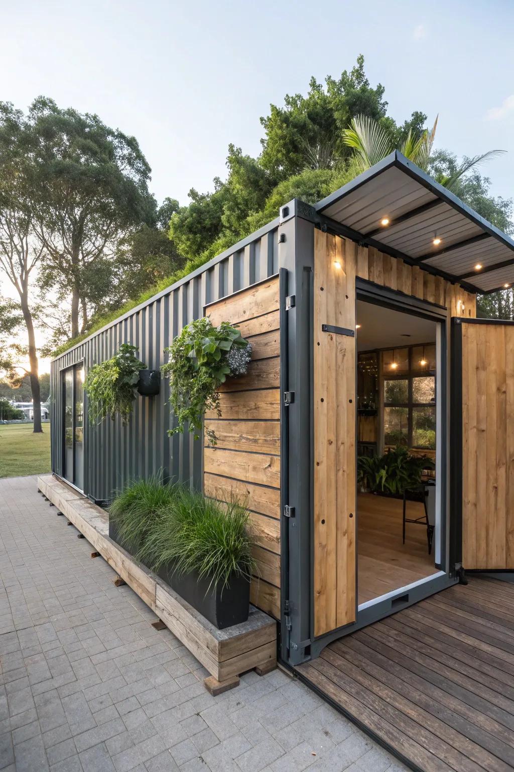 Choose eco-friendly elements in your container for a greener storage solution.