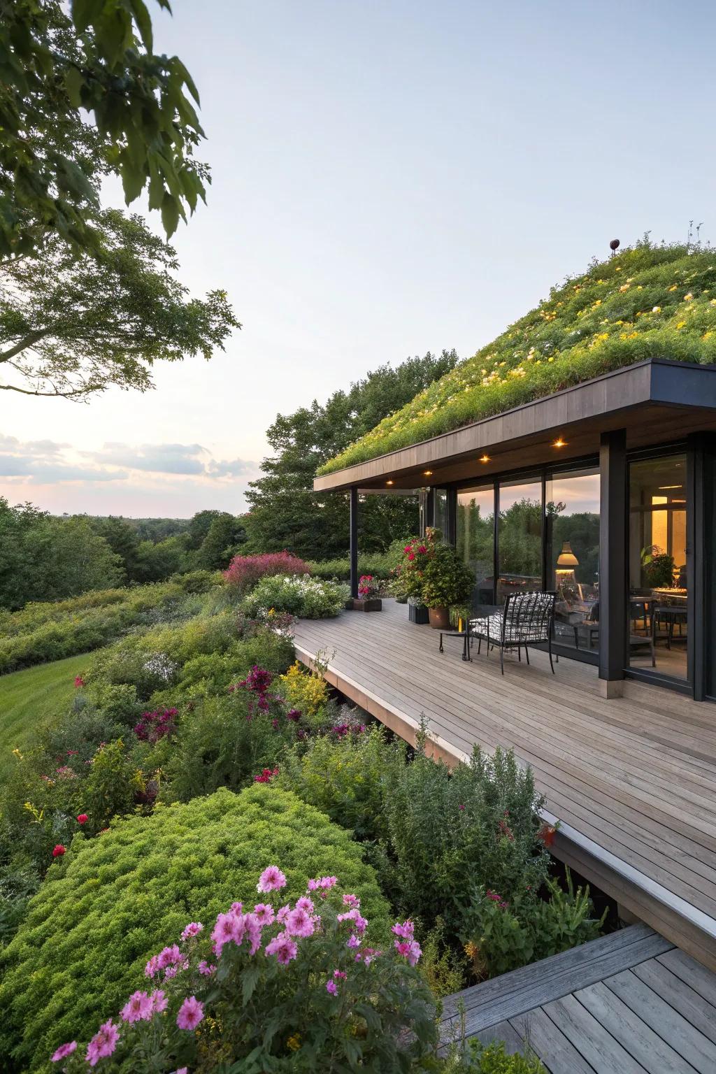 Plant roofs bring nature to your deck, offering a unique green touch.