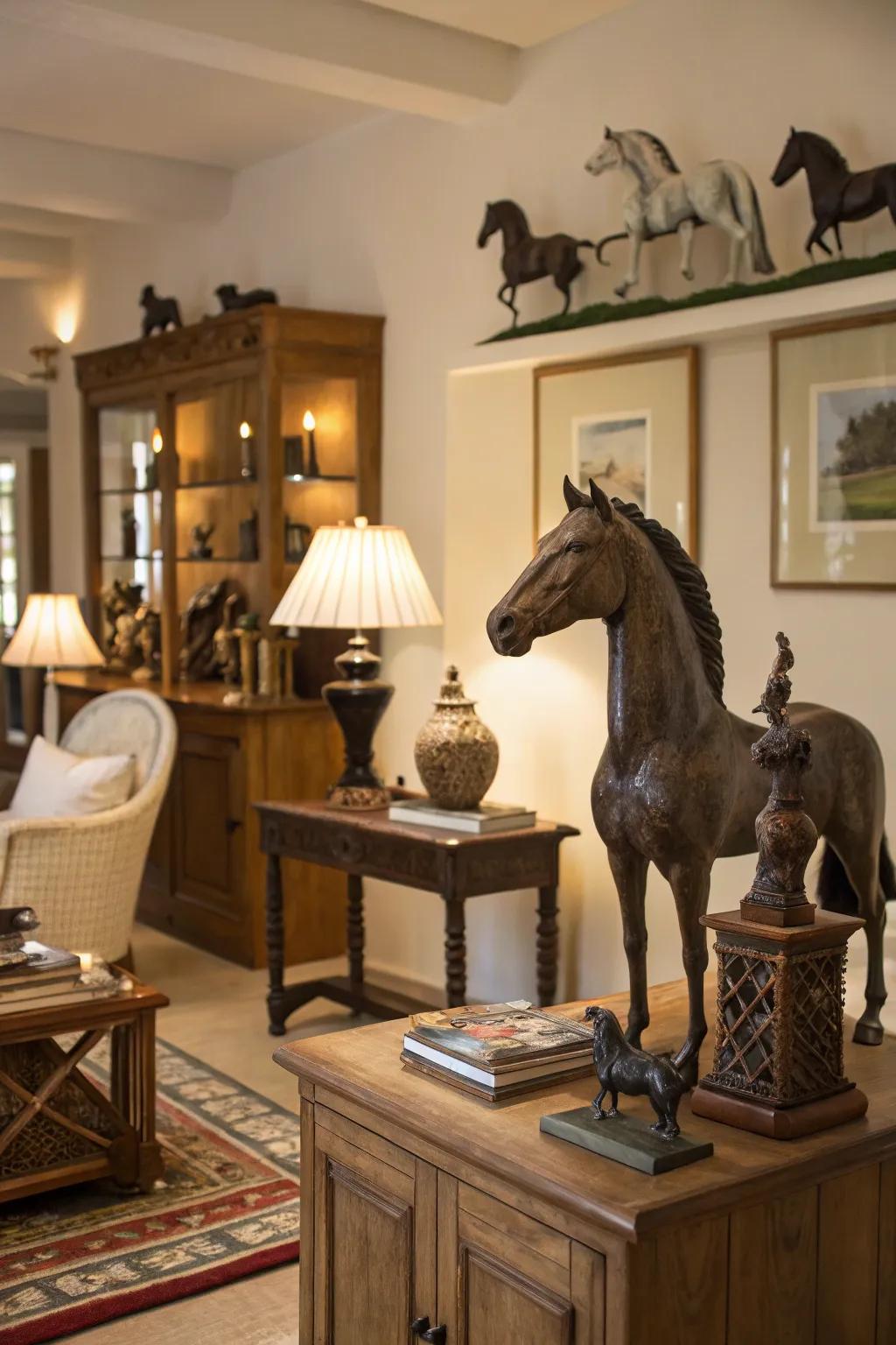 Horse decor celebrates the cowgirl spirit.