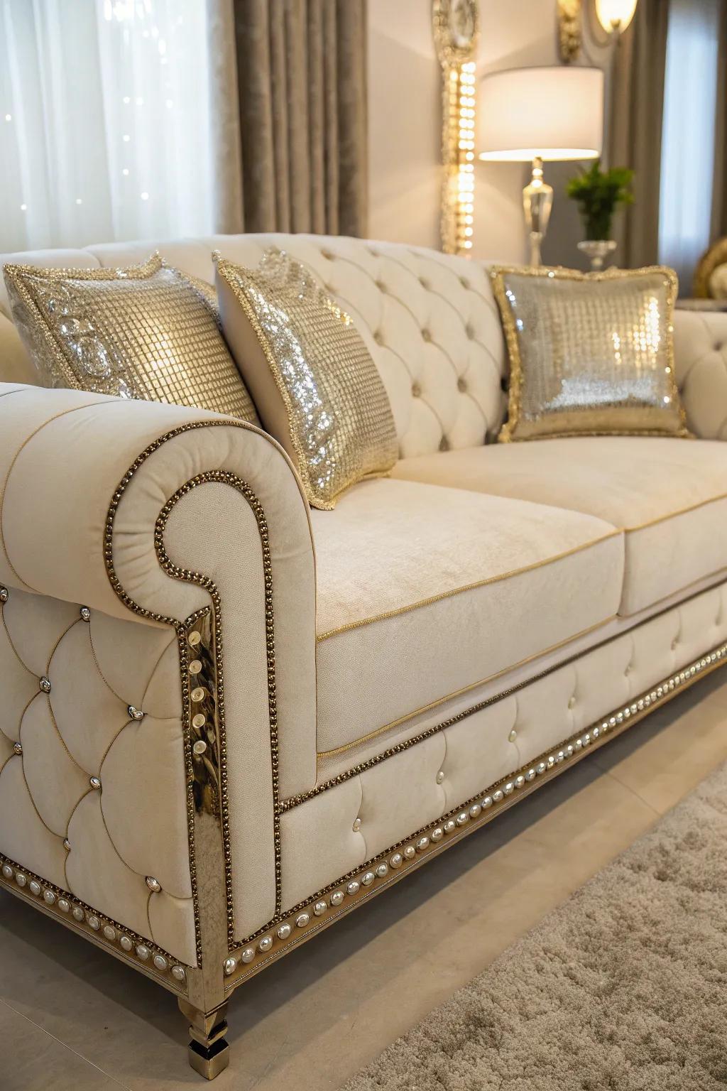 Metallic highlights impart a hint of glamour and sophistication.