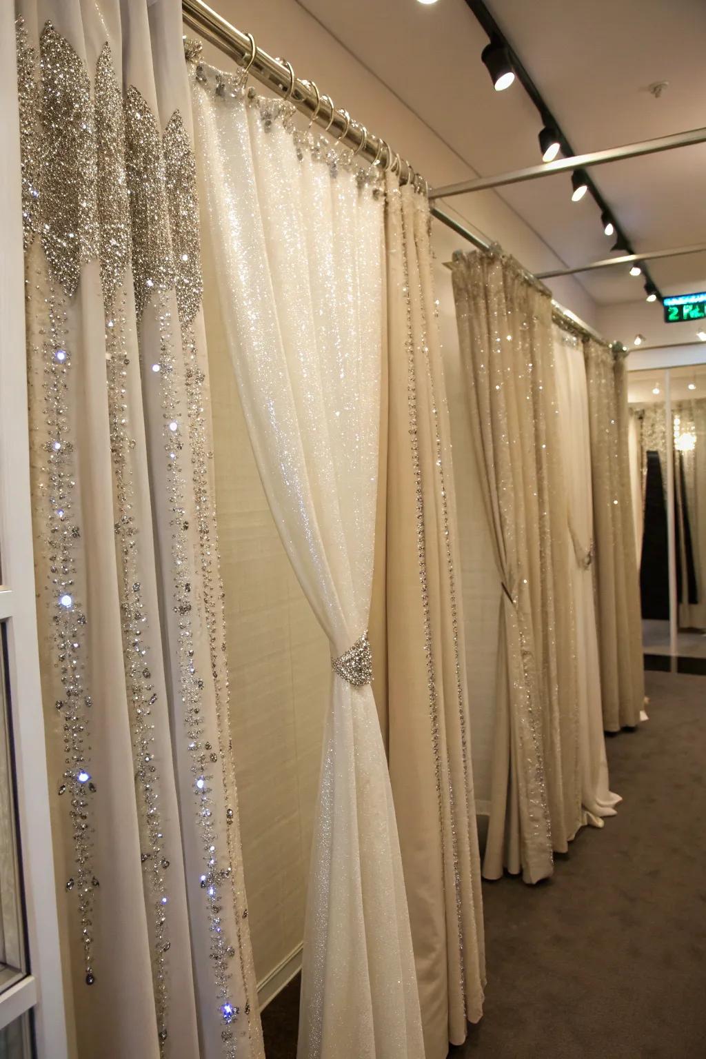Enchanting curtains with stone bead <strong>details</strong>.&rdquo; loading=&rdquo;lazy&rdquo; class=&rdquo;pimg&rdquo;>
	</picture><figcaption>Enchanting curtains with stone bead <strong>details</strong>.</figcaption></figure>
<p>Stone beads can introduce an enchanting sparkle to your curtains. I&rsquo;ve used them in a dressing room, catching the light beautifully and creating a touch of magic.</p>
<h3>May just do the trick:</h3>
<ul class=