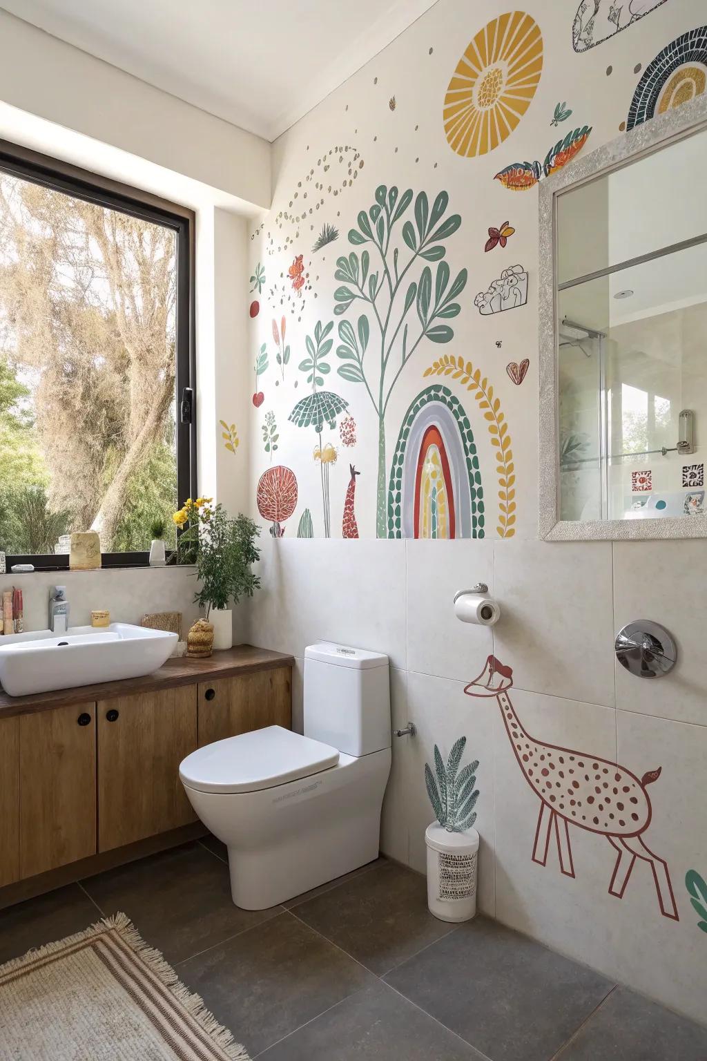 Wall decals offer a creative and flexible way to style your restroom.