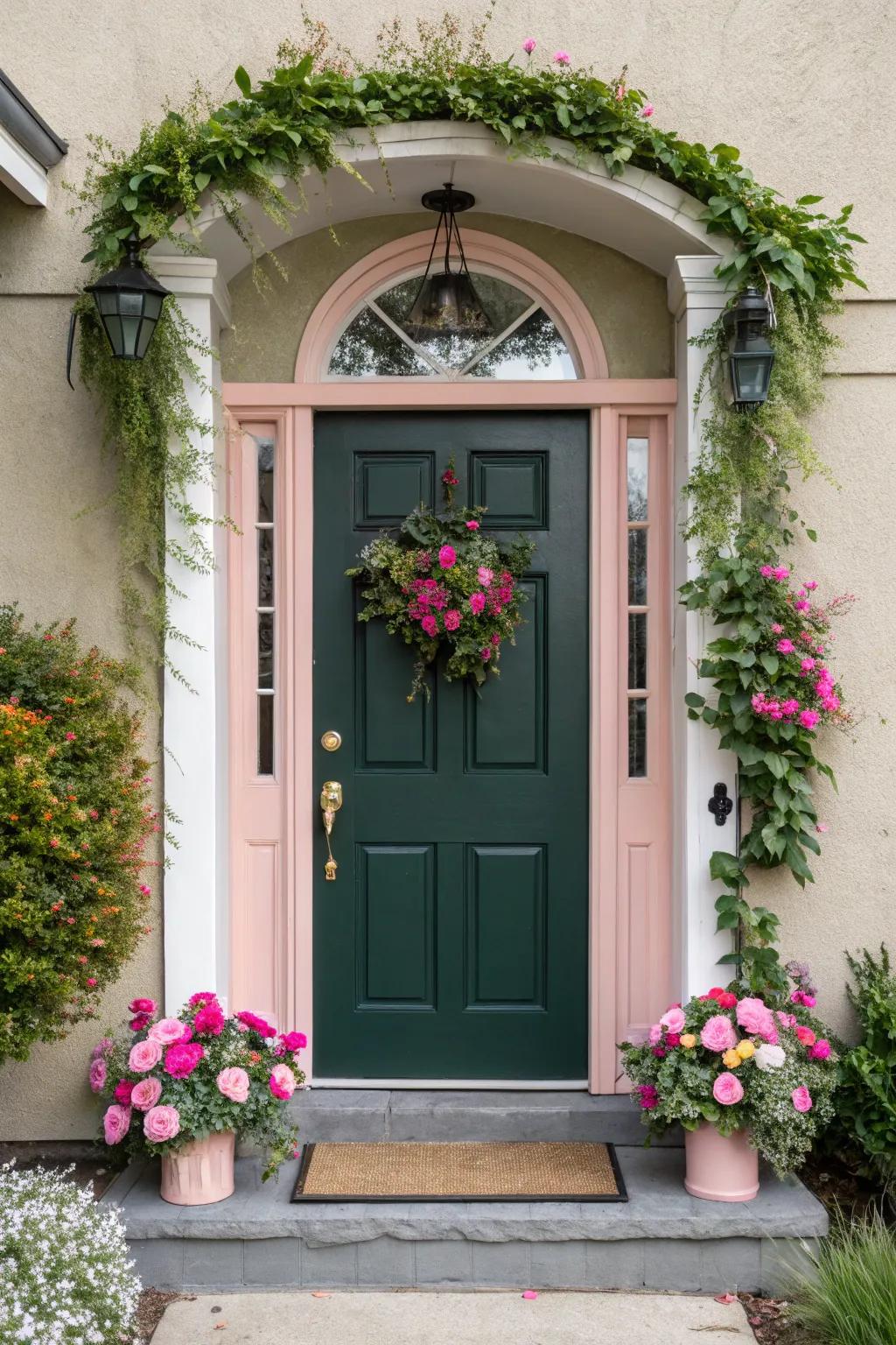 Soft accents establish a gentle and harmonious entrance palette.