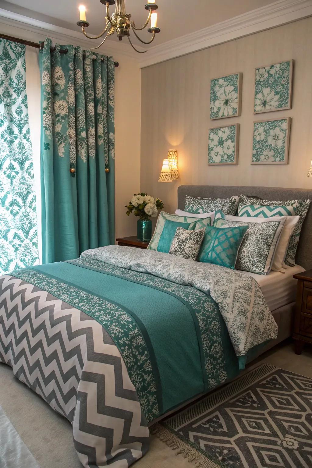 Pattern mixing adds texture and personality to the space.