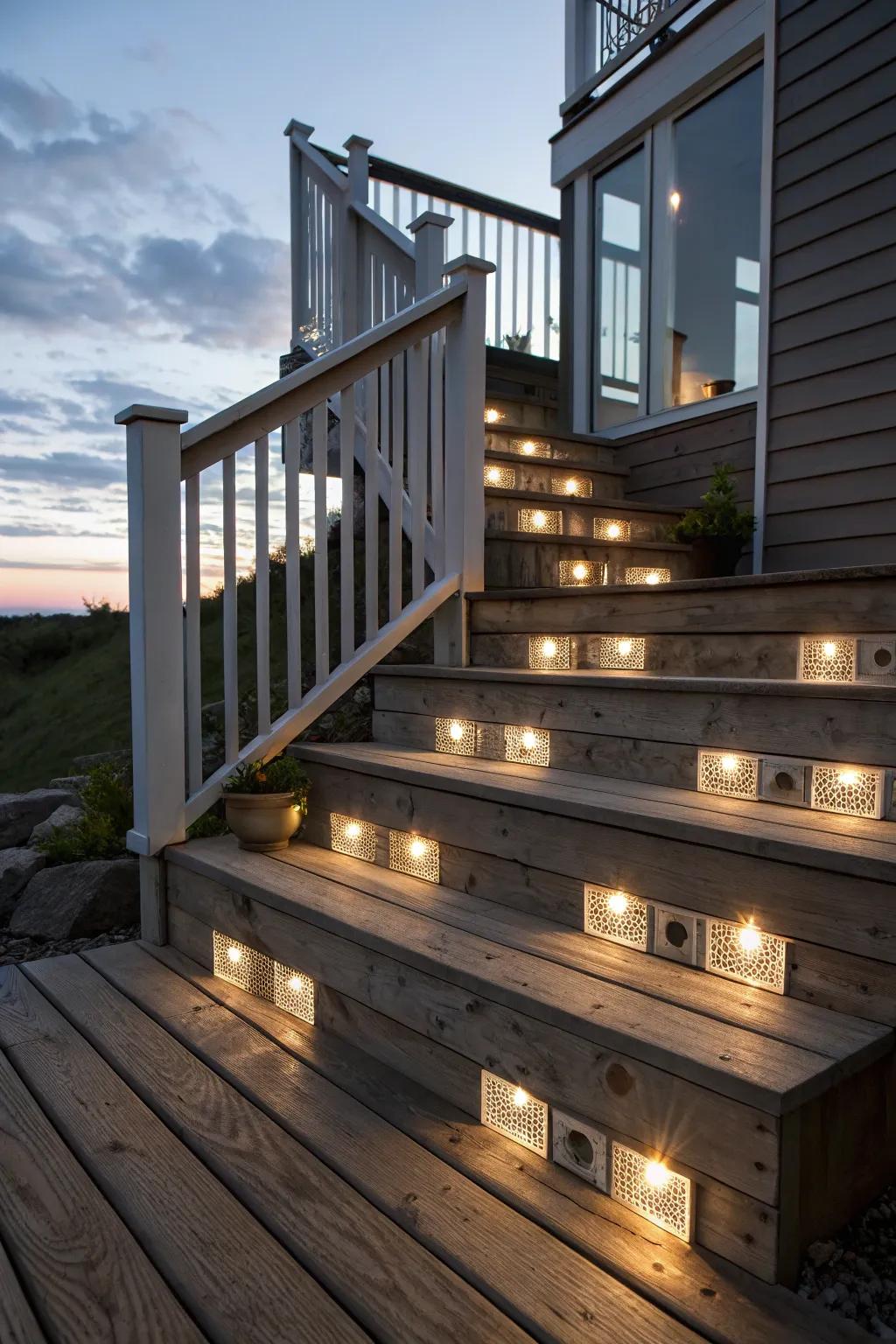 Glass block lamps for a chic finish