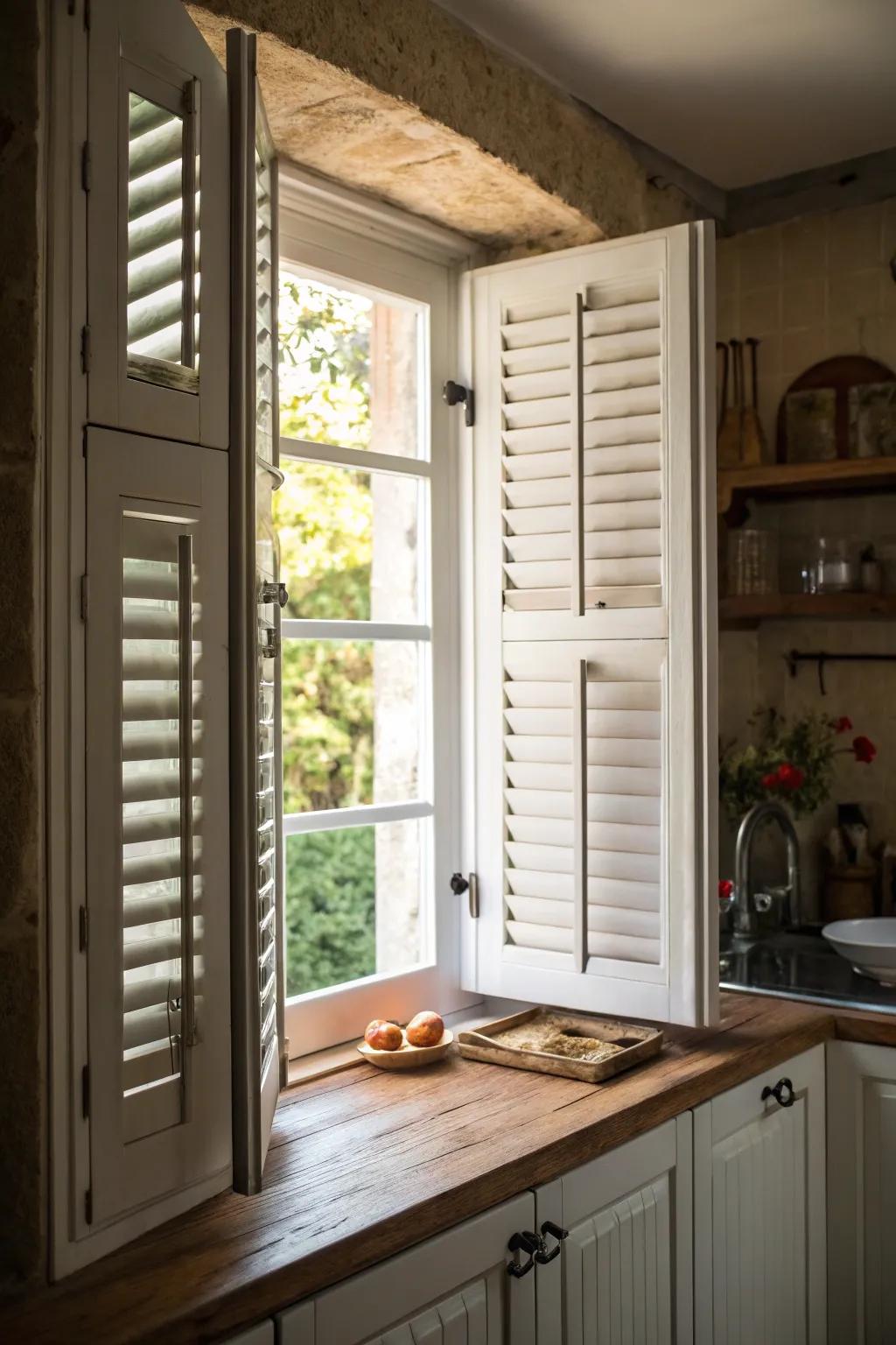 Classic window coverings offer privacy and elegance.