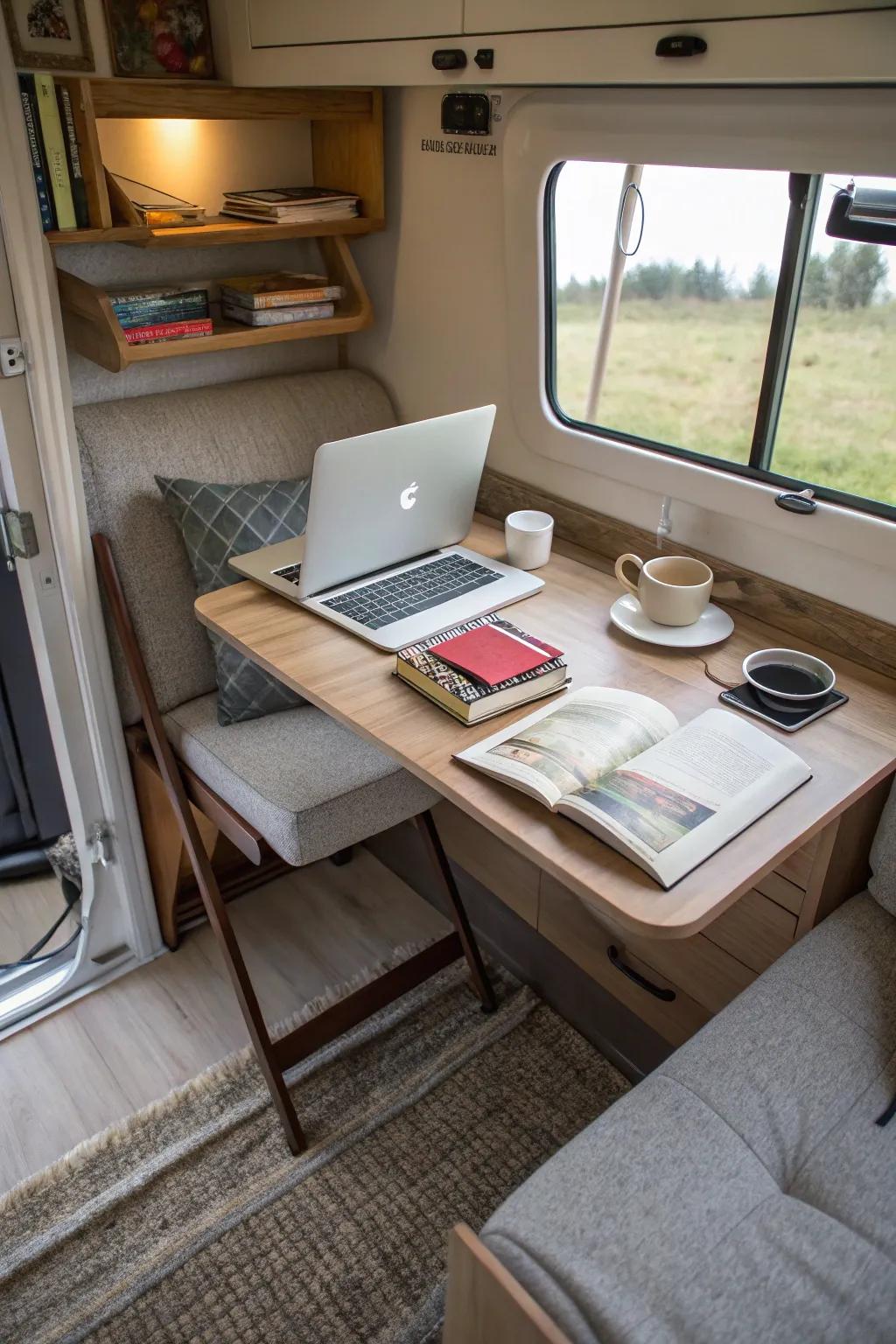 A concealable surface offers a practical solution for small spaces.