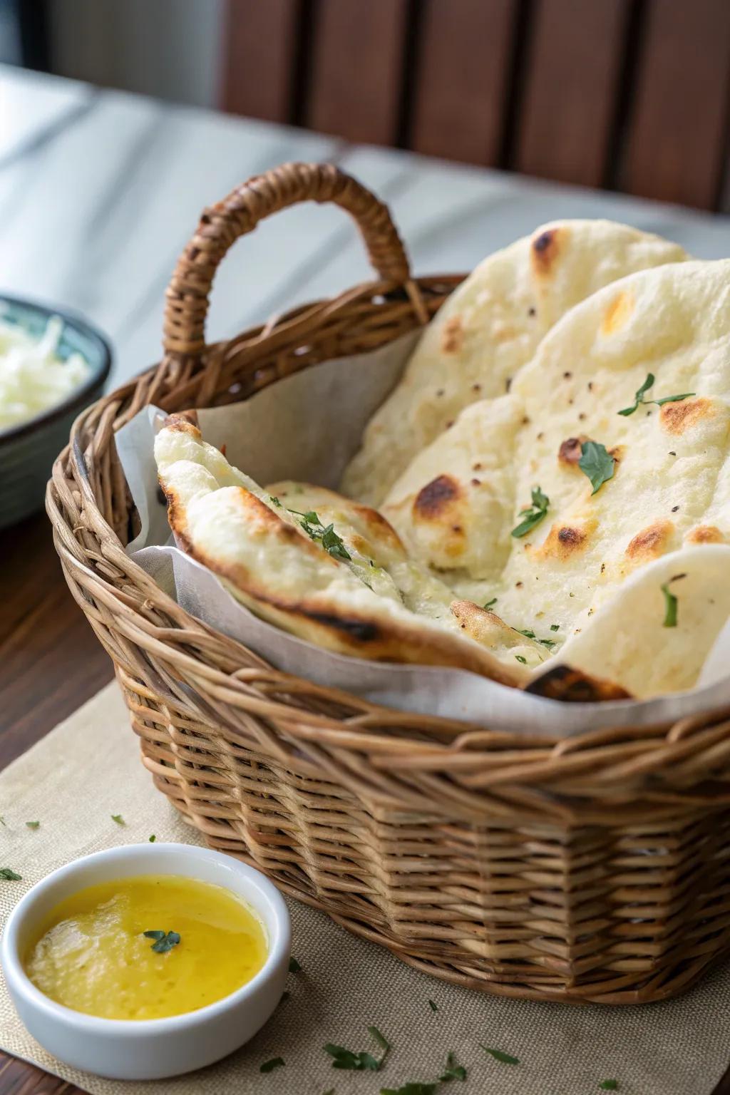 Buttery flatbread, a must-have side for a Diwali feast.