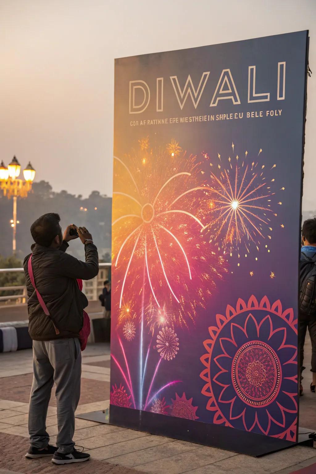 A contemporary freeform expression Diwali poster.