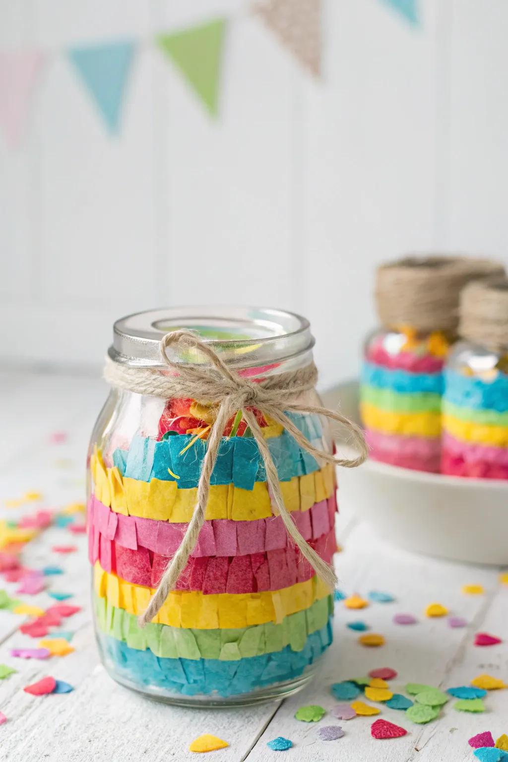 Add a splash of color to your celebrations with this hand-made fiesta-inspired treat holder!