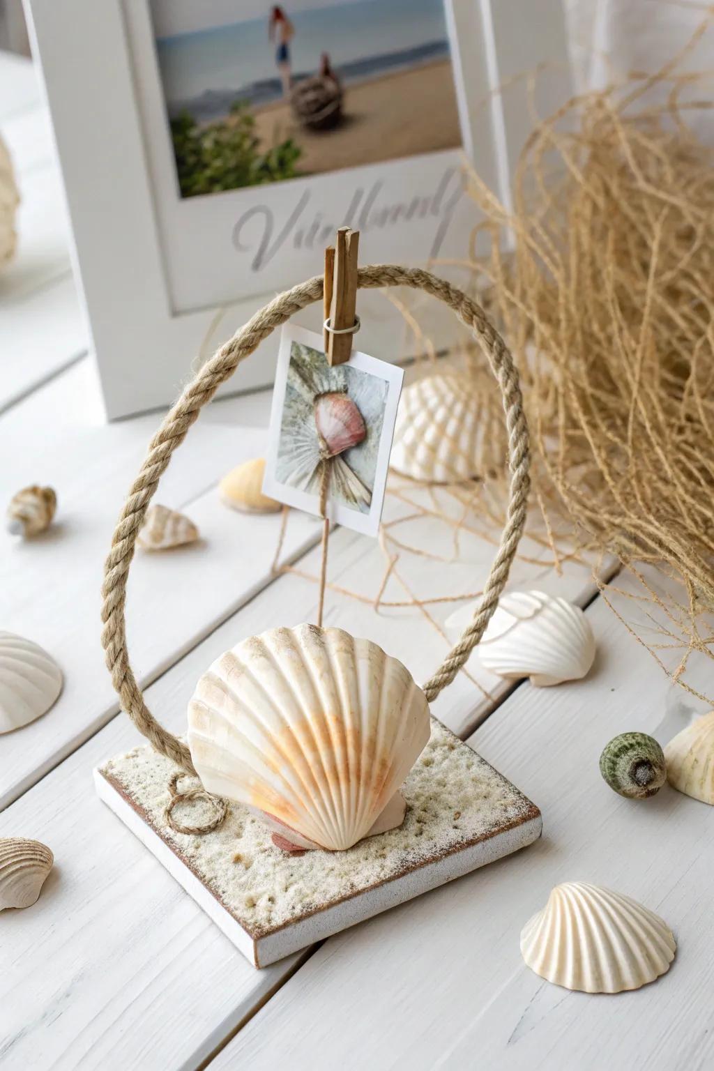 Capture your reminiscences with these elegant seashell image retainers&mdash;where simplicity encounters the sea. 🌊📸