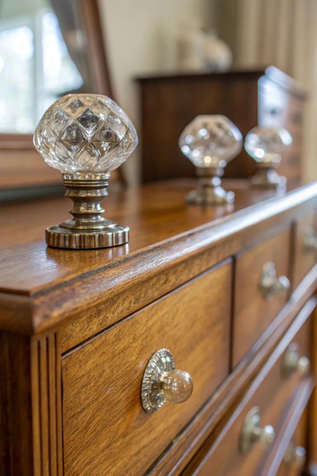 Glass jewels bring vintage glamour to any piece.