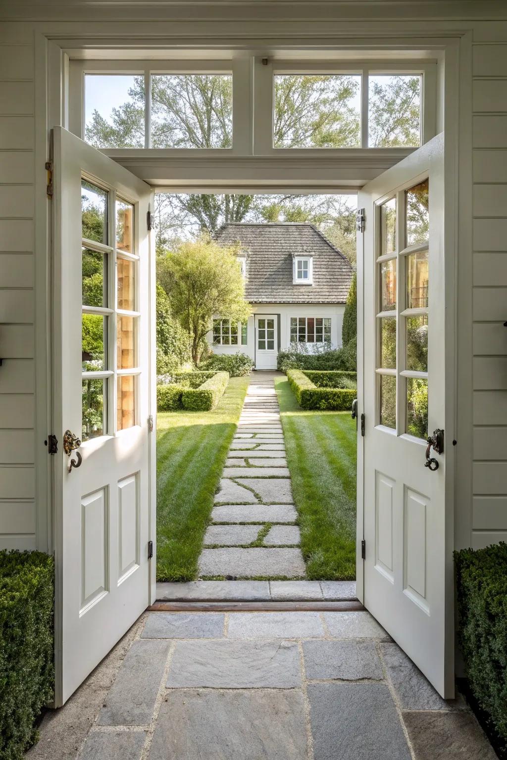 Timeless white doors that blend seamlessly with any residence style.
