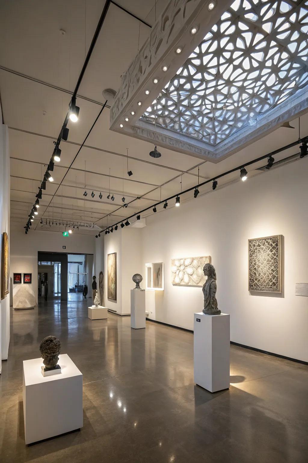 Sculptural lights turn this studio into a work of art.