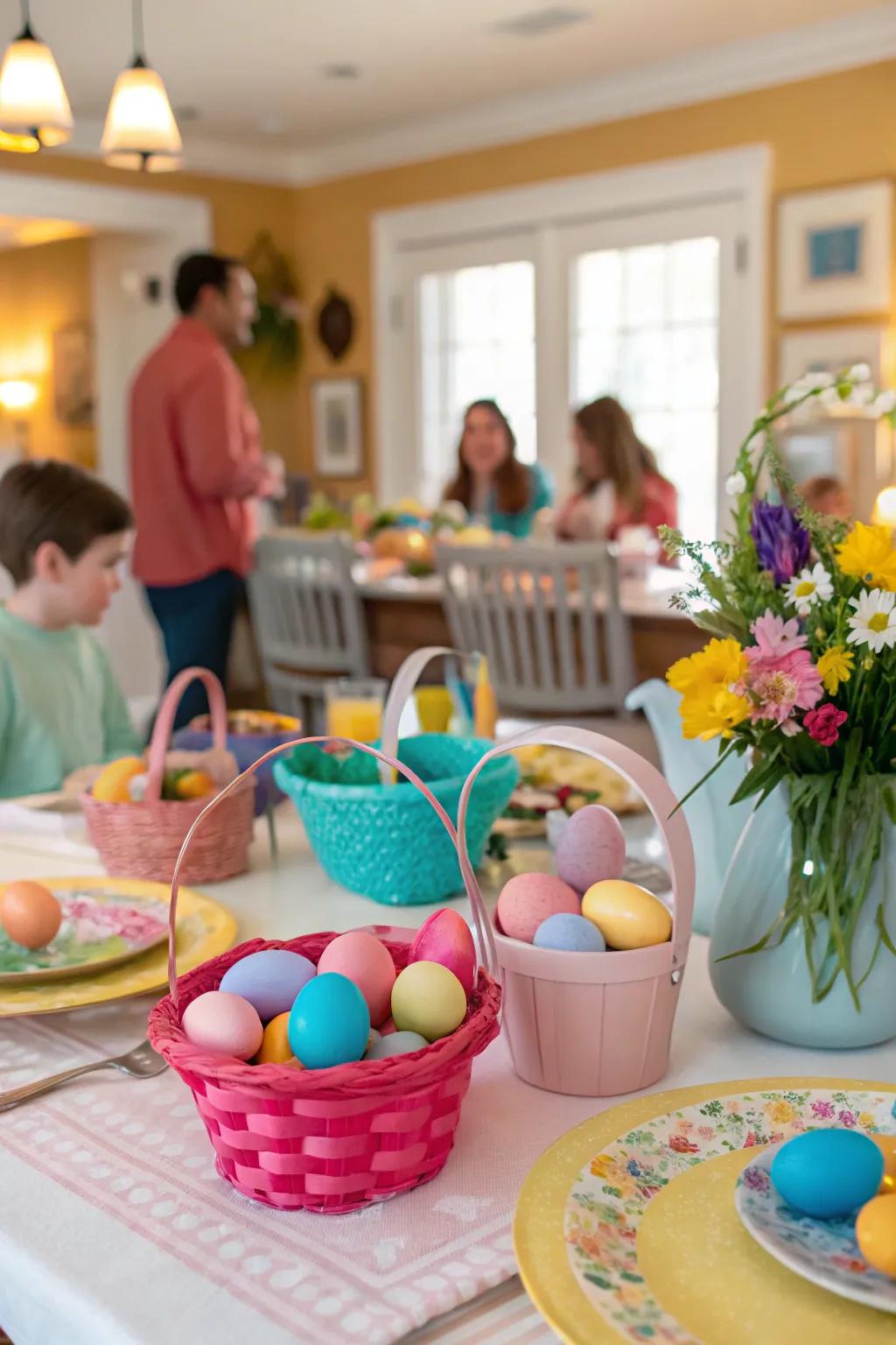 Vibrant colors create a playful and cheerful setting.