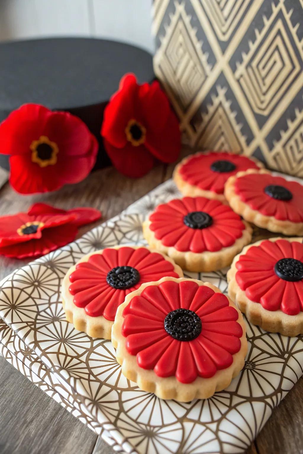 Classic poppy biscuits for a bold, artistic touch.