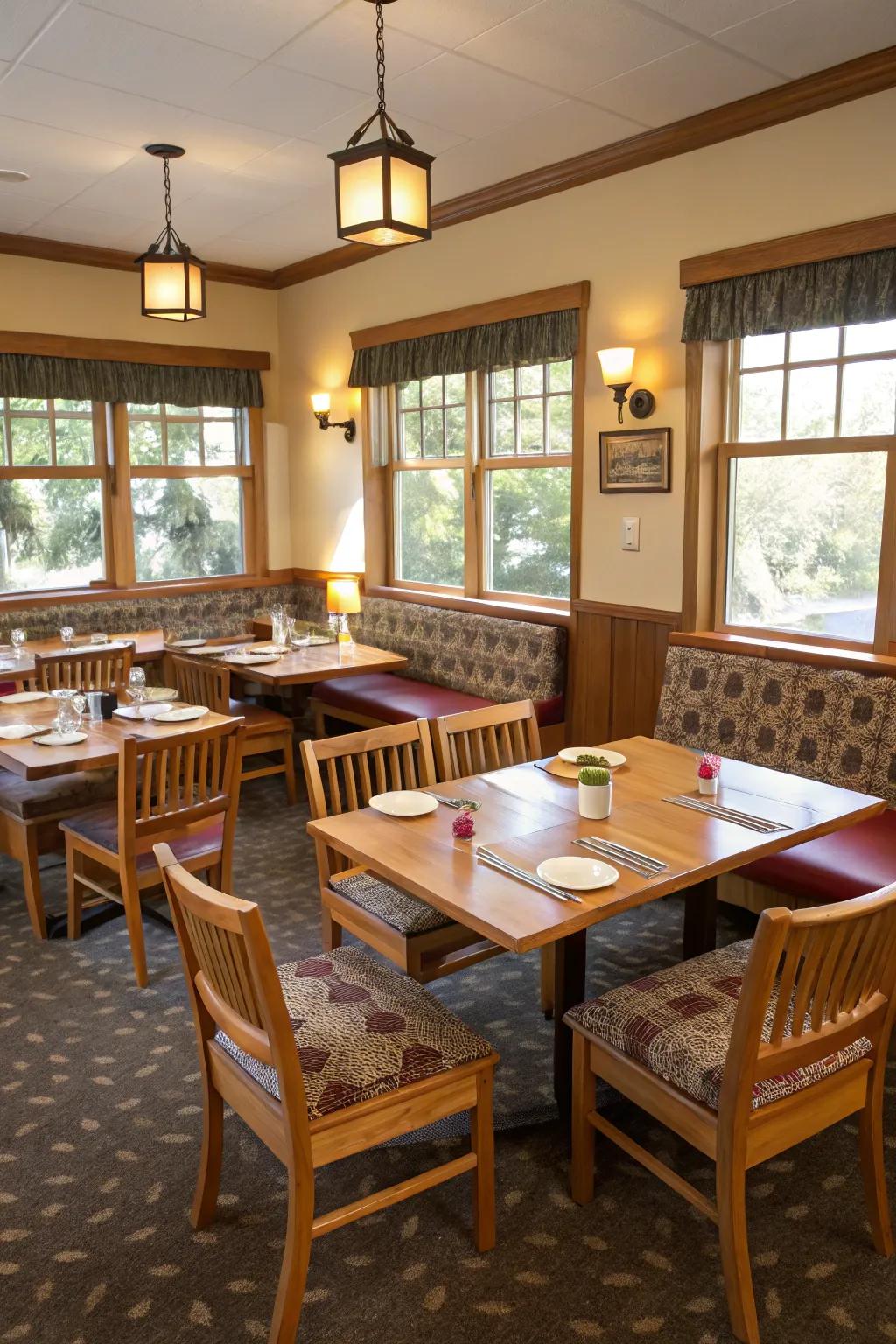 Flexible seating arrangements accommodate versatile gatherings with ease.