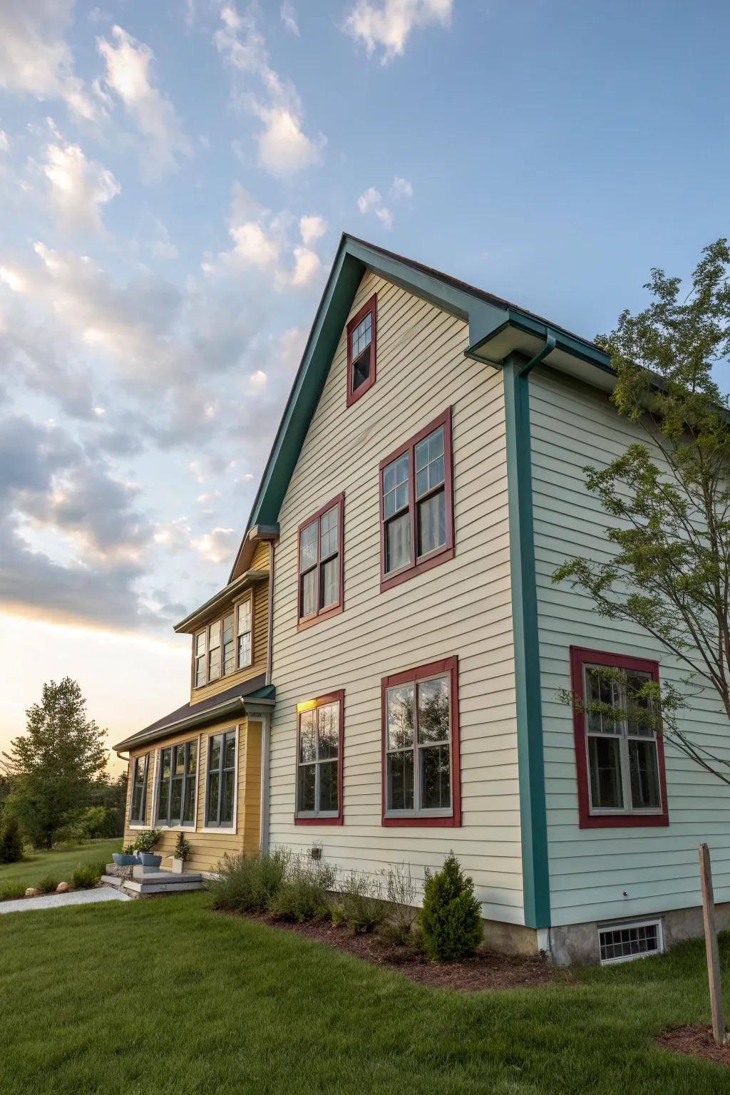 Mixing styles can create a distinctive and eclectic exterior.
